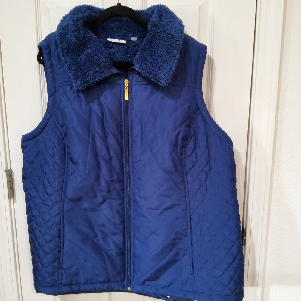 Denim & Co Royal Blue Vest 3X